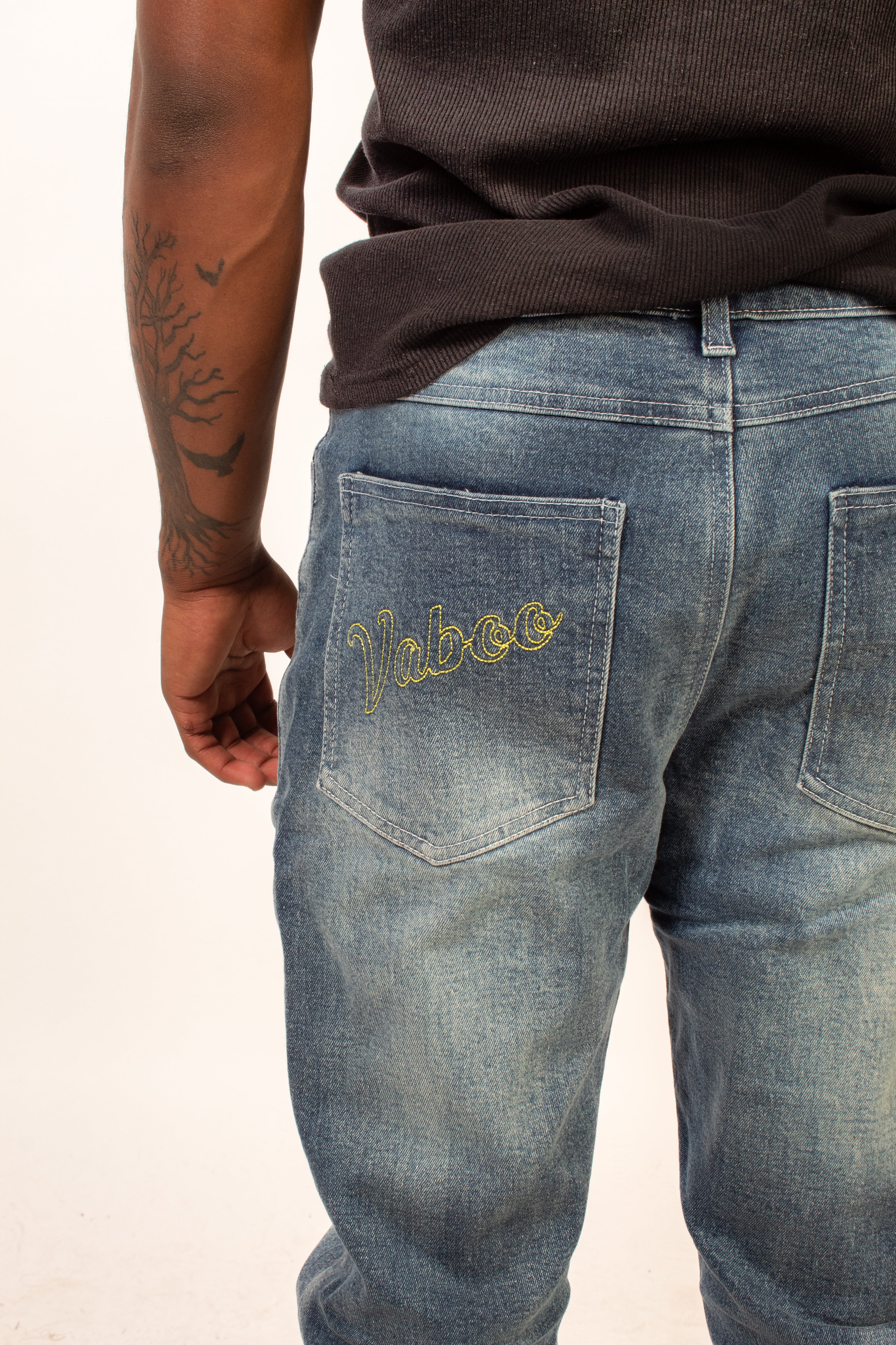 Vaboo Embroidered Logo Denim