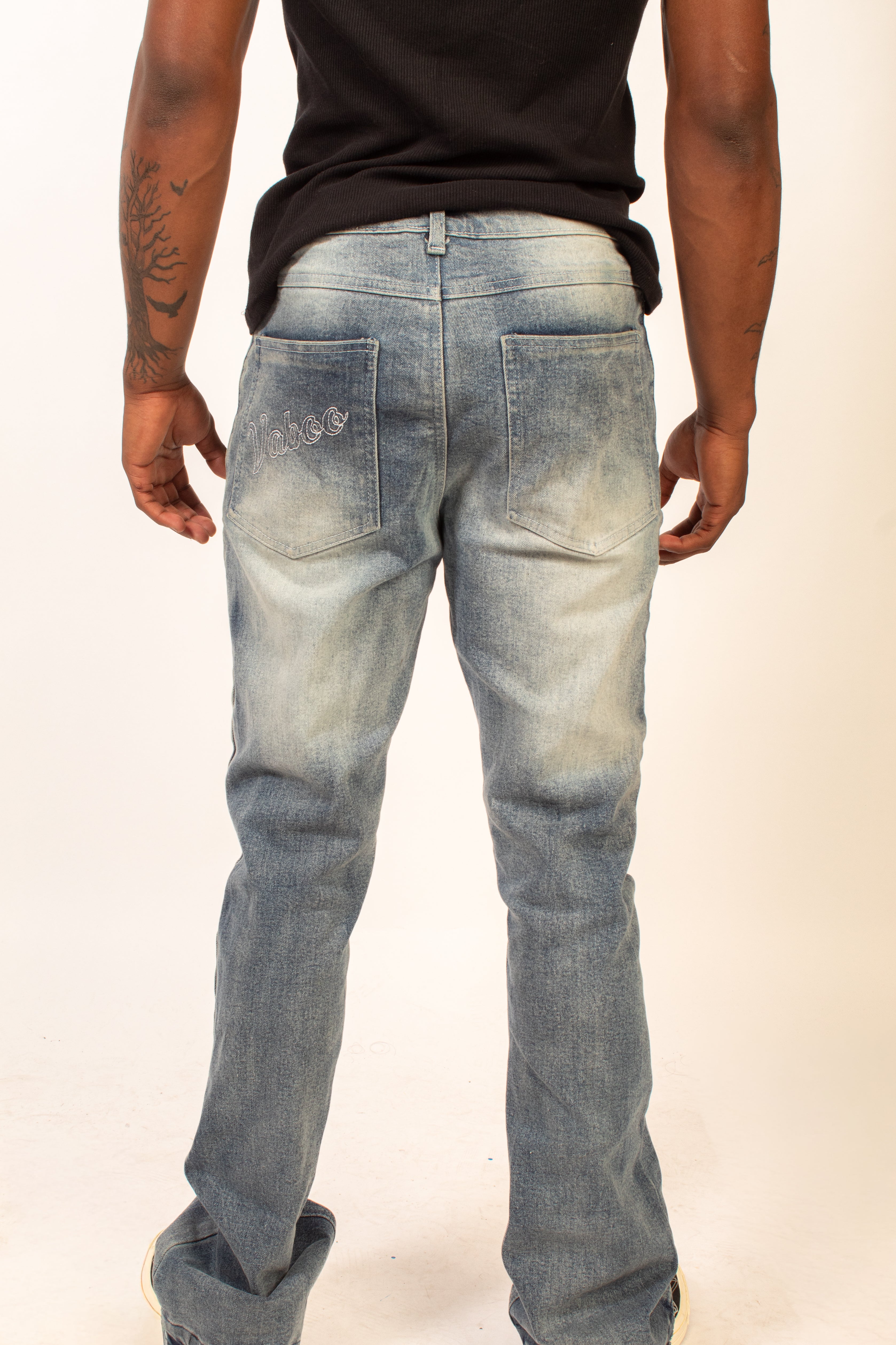 Vaboo Embroidered Logo Denim